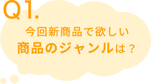 Q1.今回新商品で欲しい商品のジャンルは？